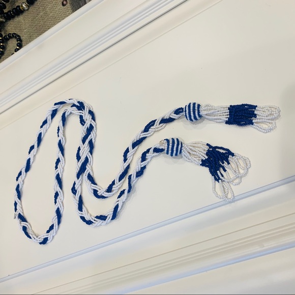 Vintage 1960’s Seed Bead Tassel Lariat Necklace - Picture 5 of 6